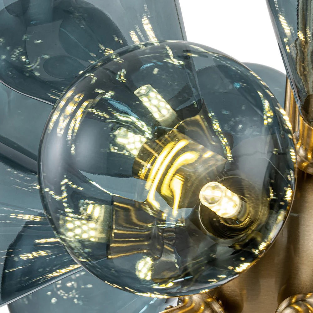 Cluster Blue Glass Bubble Chandelier - Image 15