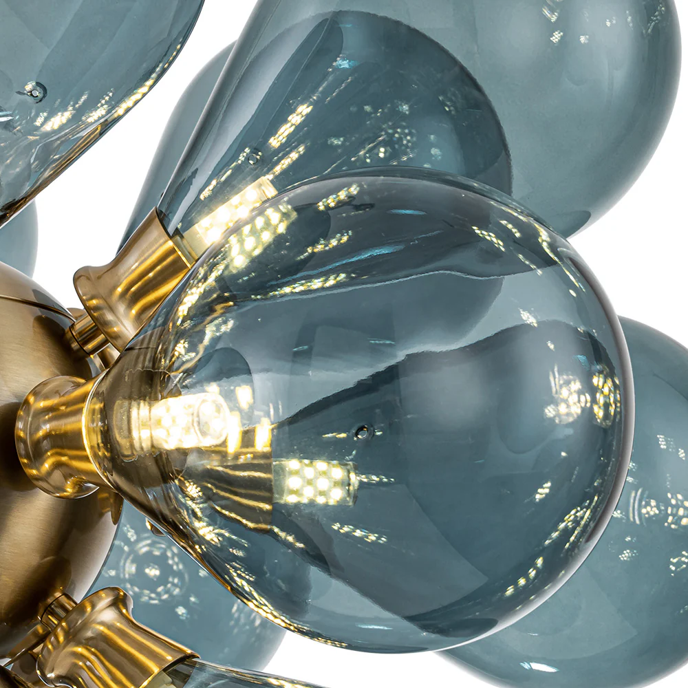 Cluster Blue Glass Bubble Chandelier - Image 16