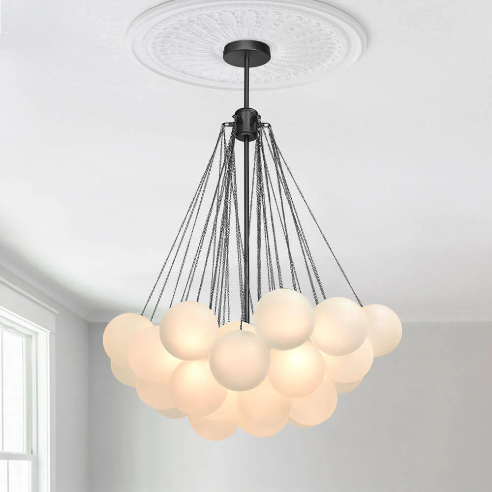 Cluster Frosted Glass Bubble Chandelier - Image 10