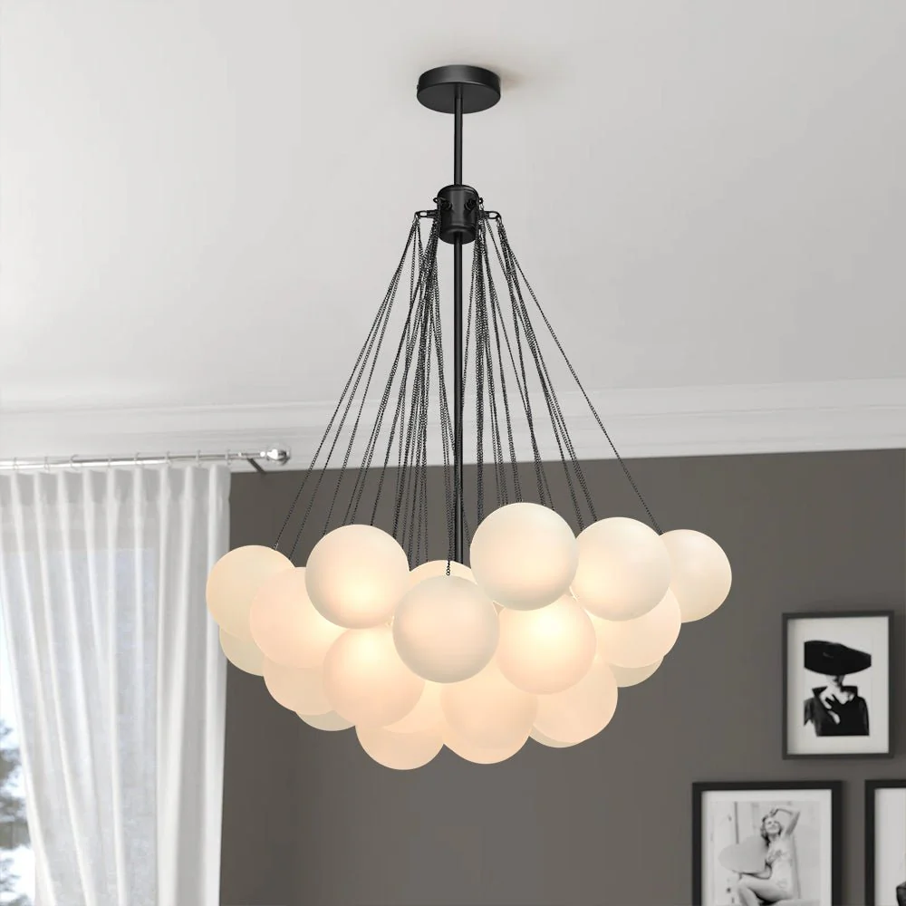 Cluster Frosted Glass Bubble Chandelier - Image 11