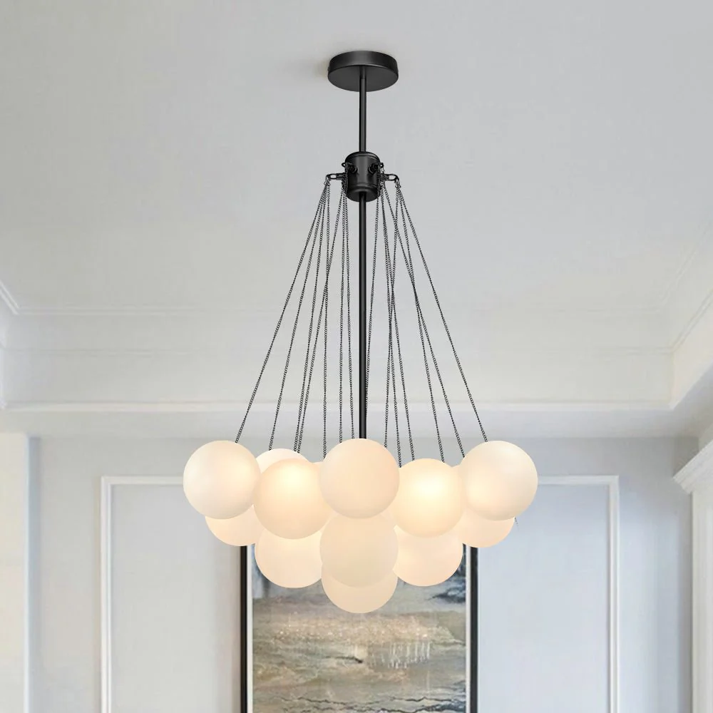 Cluster Frosted Glass Bubble Chandelier - Image 5