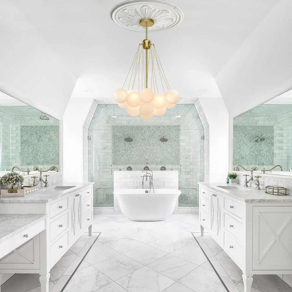 Cluster Frosted Glass Bubble Chandelier - Image 8