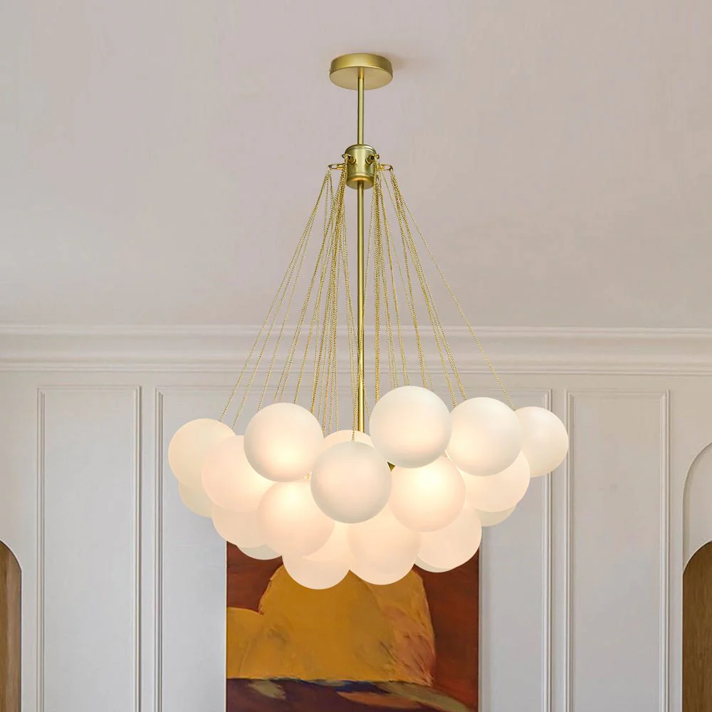 Cluster Frosted Glass Bubble Chandelier - Image 9