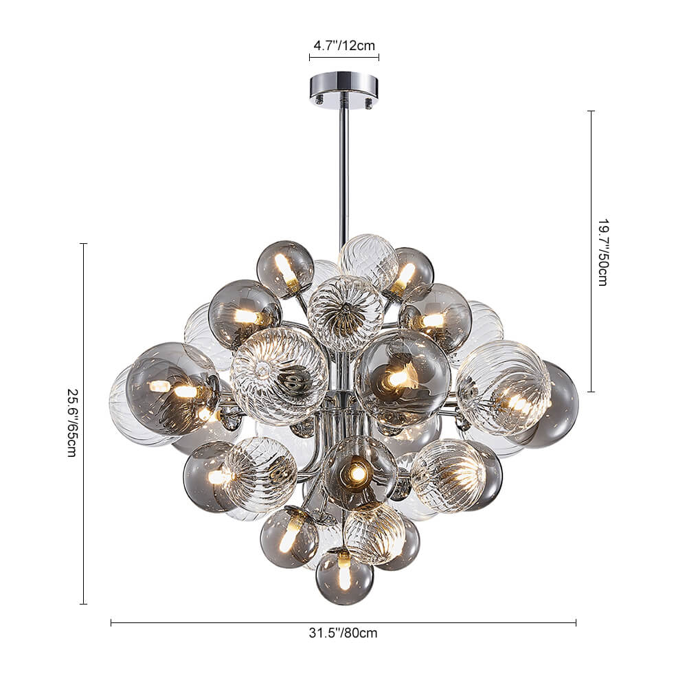 Cluster Glass Globe Bubble Chandelier 23.6"/31.5" Wide Large Chandelier - Image 15