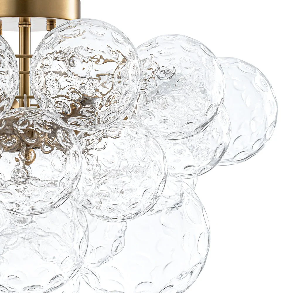 Cluster Hammered Textured Glass Bubble Semi Flush Chandelier - Image 10