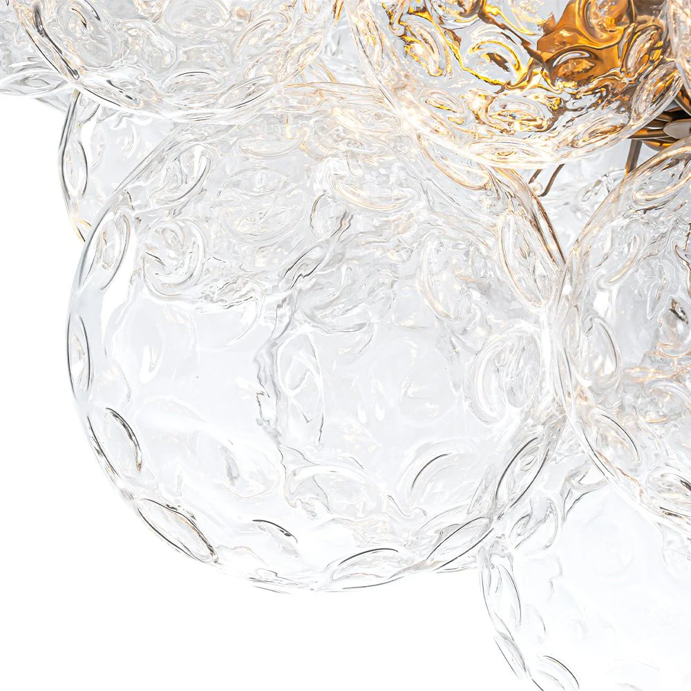 Cluster Hammered Textured Glass Bubble Semi Flush Chandelier - Image 11