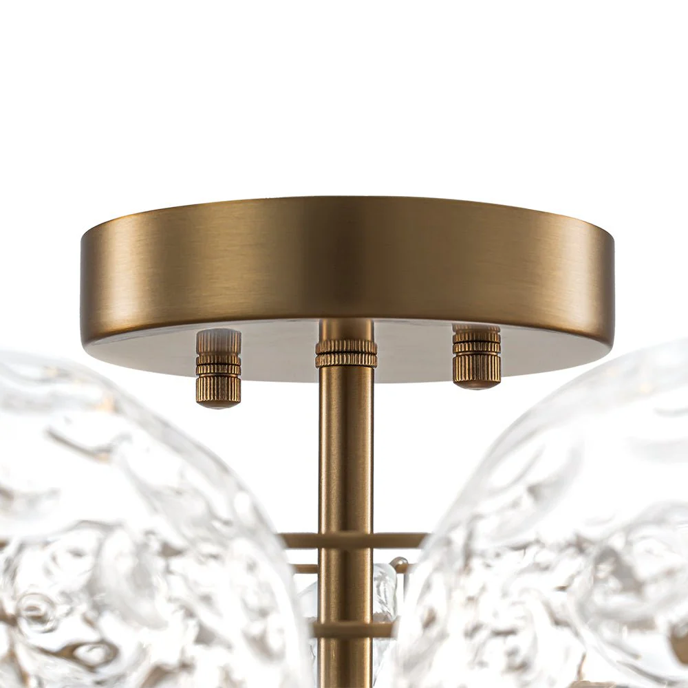 Cluster Hammered Textured Glass Bubble Semi Flush Chandelier - Image 13