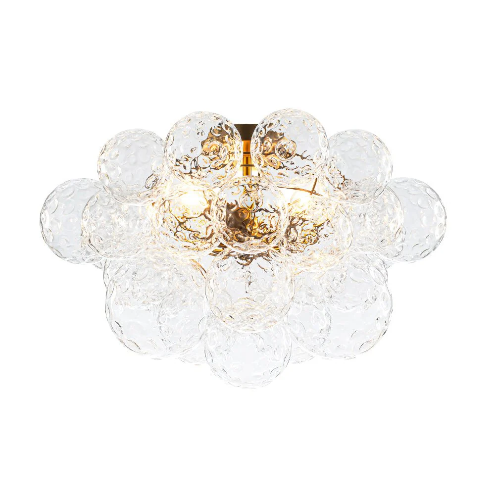 Cluster Hammered Textured Glass Bubble Semi Flush Chandelier - Image 5
