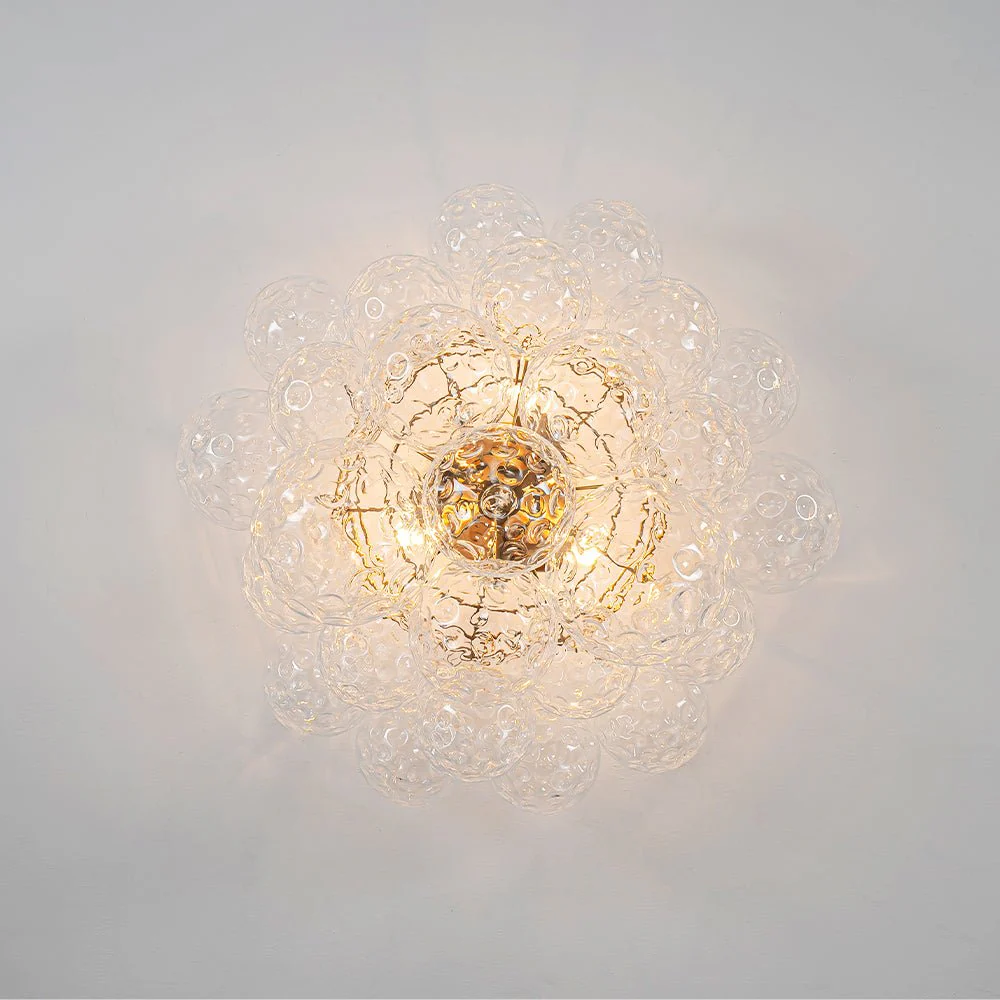 Cluster Hammered Textured Glass Bubble Semi Flush Chandelier - Image 6