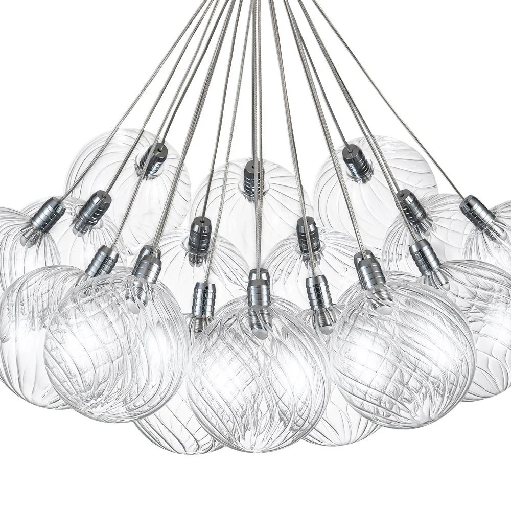 Cluster Ribbed Glass Dimmable LED Bubble Chandelier - Image 12