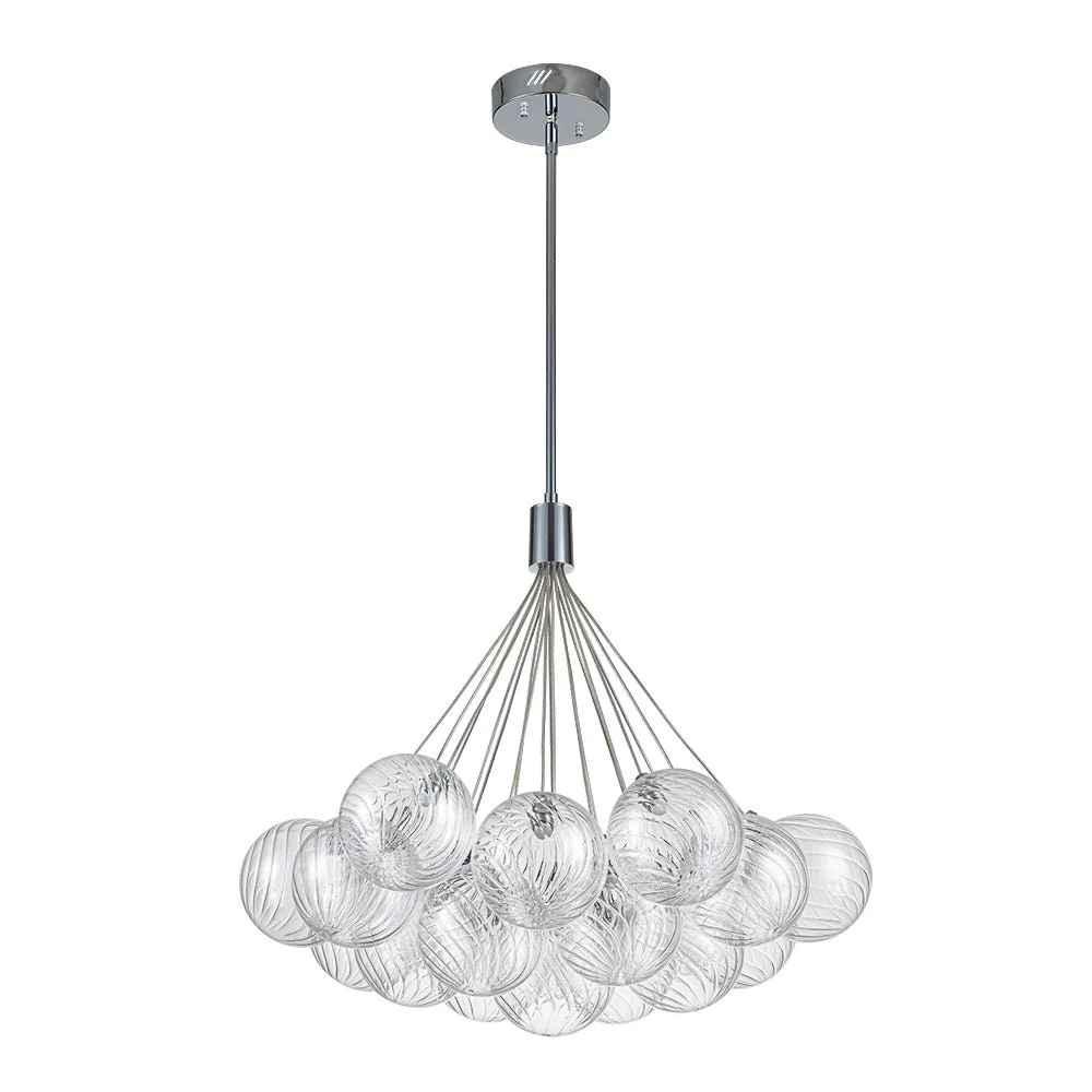 Cluster Ribbed Glass Dimmable LED Bubble Chandelier - Image 5