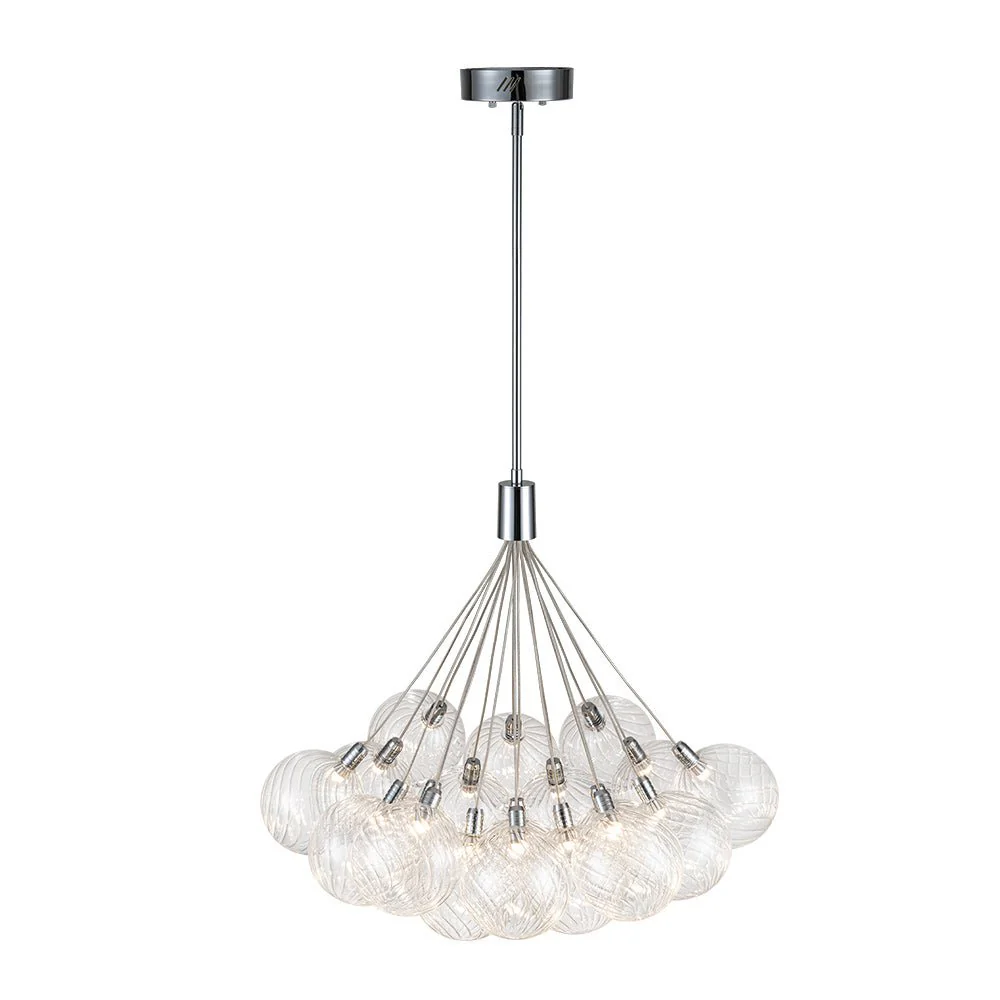 Cluster Ribbed Glass Dimmable LED Bubble Chandelier - Image 6
