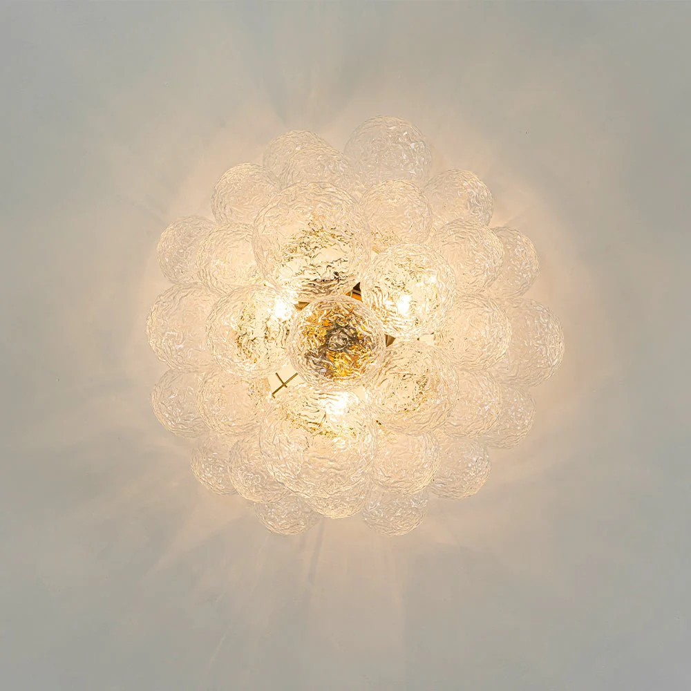Cluster Rippled Textured Glass Bubble Semi Flush Chandelier - Image 12