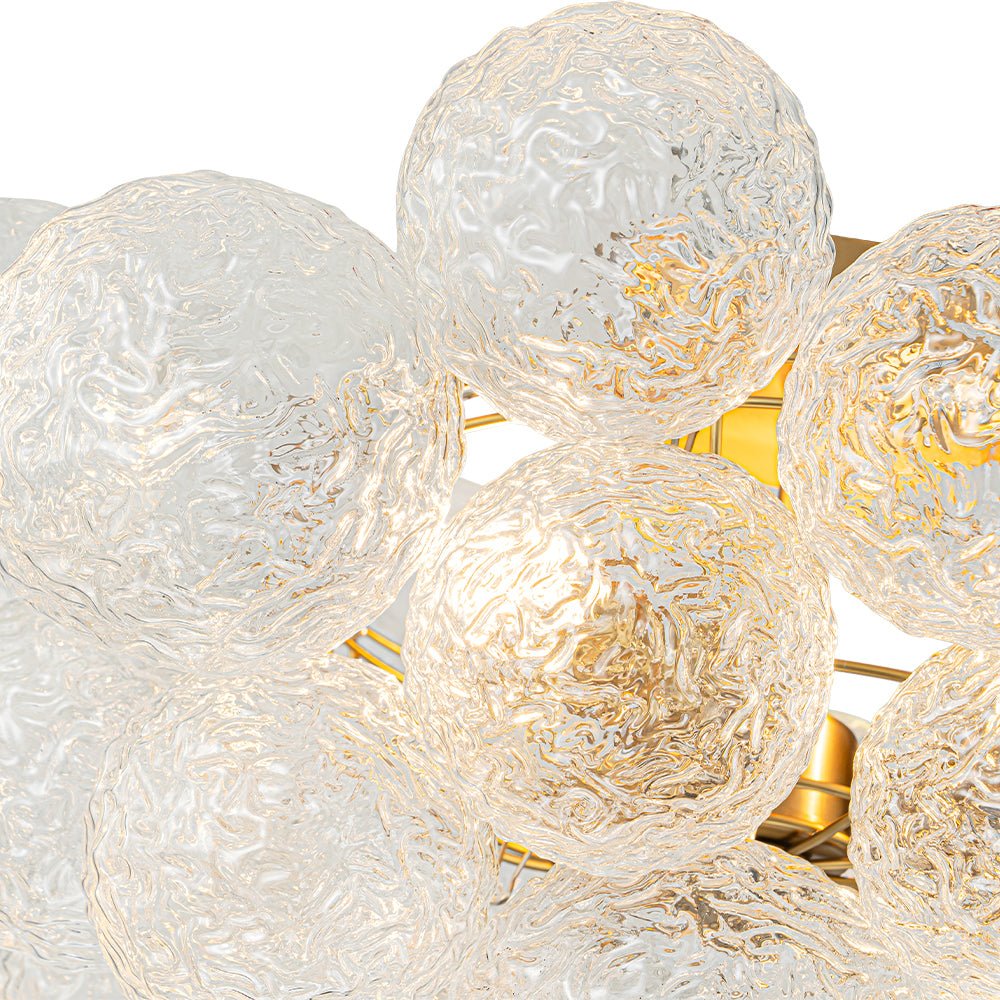 Cluster Rippled Textured Glass Bubble Semi Flush Chandelier - Image 15