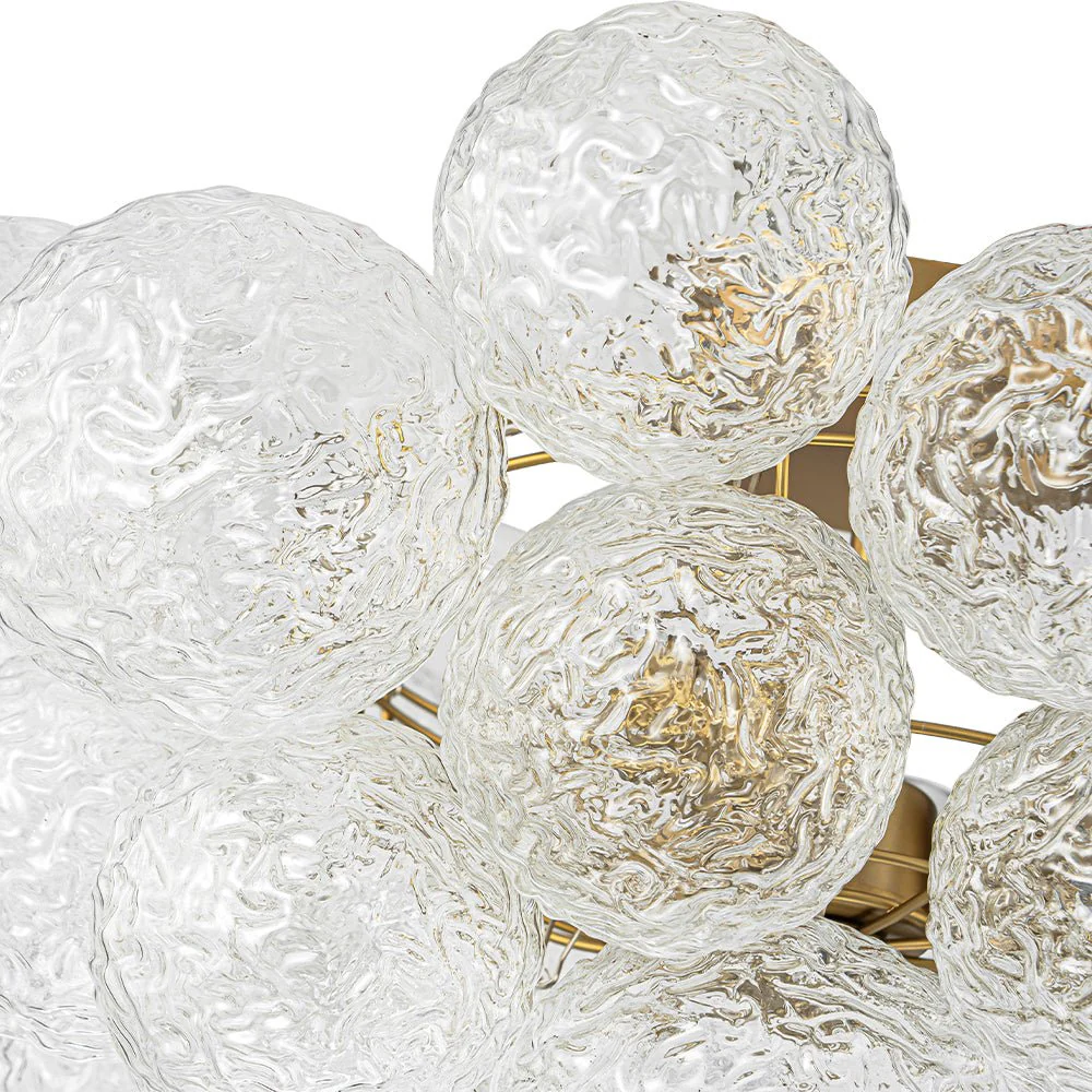 Cluster Rippled Textured Glass Bubble Semi Flush Chandelier - Image 16