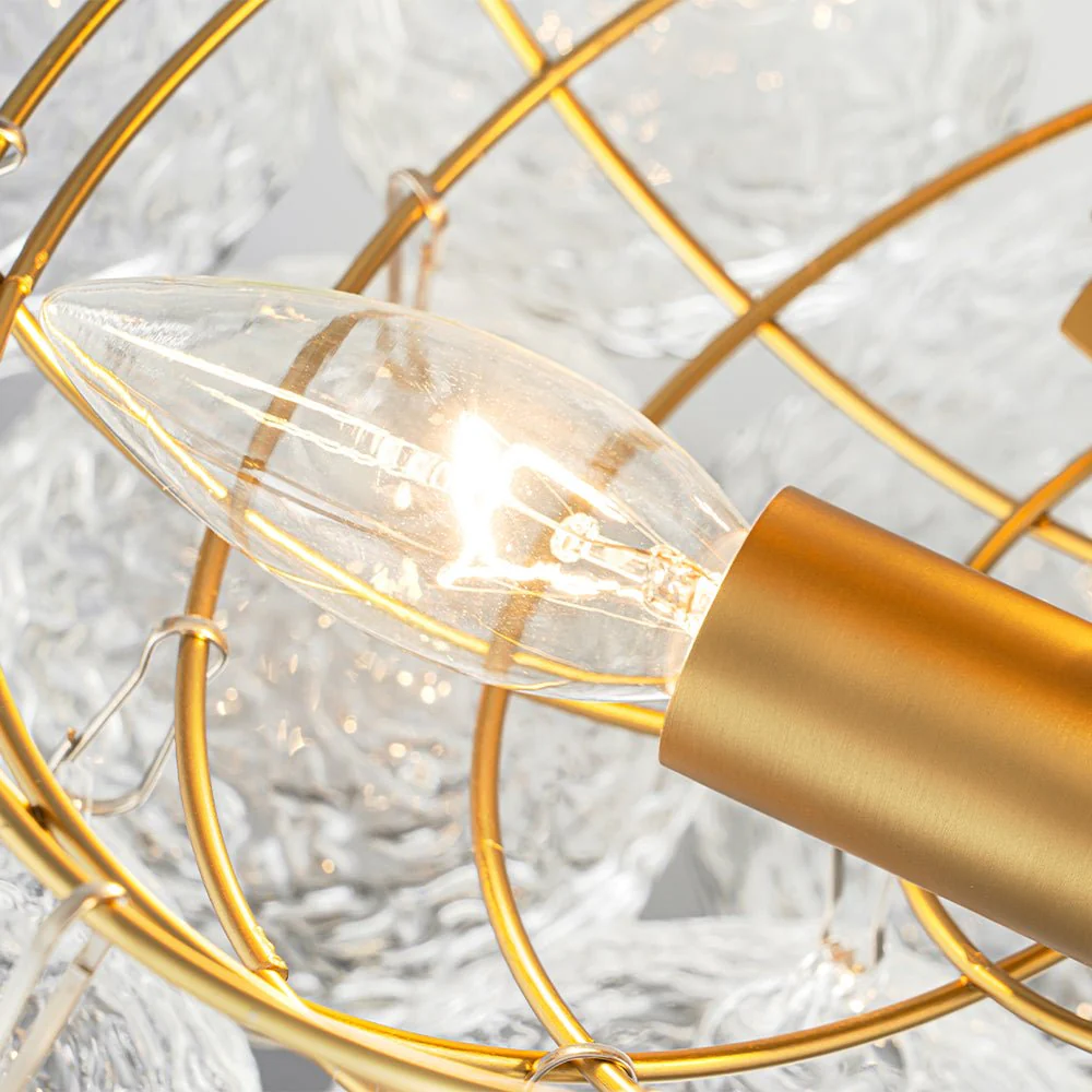 Cluster Rippled Textured Glass Bubble Semi Flush Chandelier - Image 18