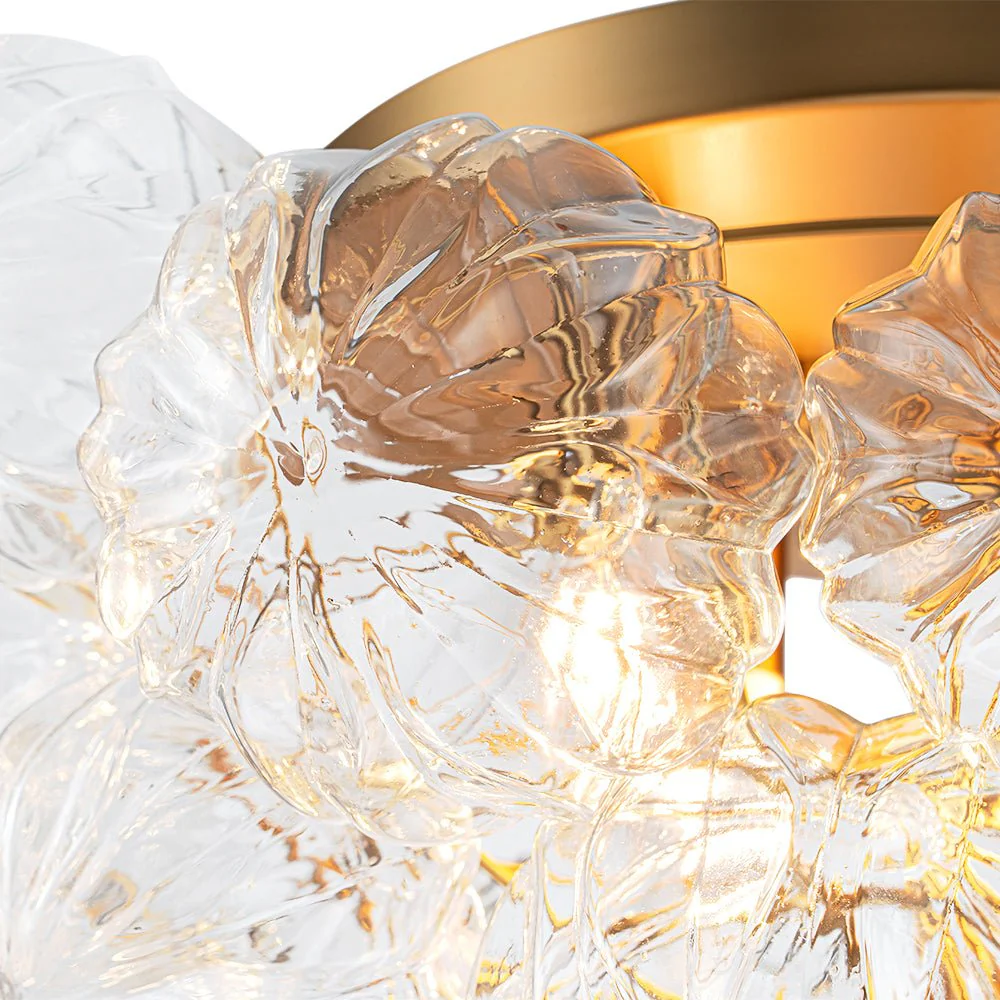 Cluster Sculpture Glass Bubble Round Semi Flush Chandelier - Image 11