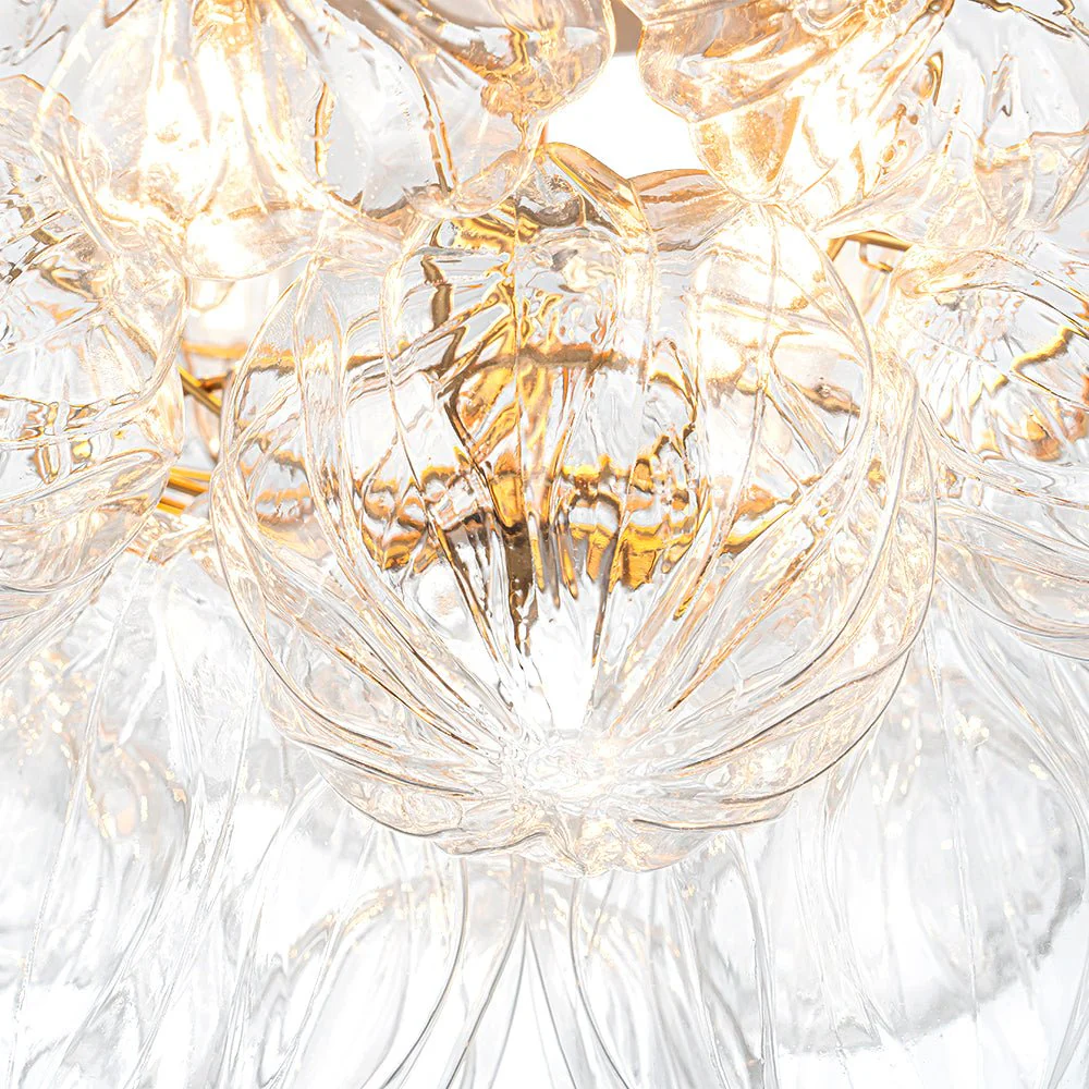 Cluster Sculpture Glass Bubble Round Semi Flush Chandelier - Image 15