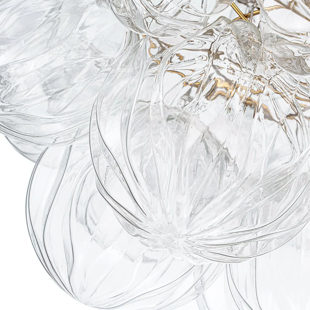 Cluster Sculpture Glass Bubble Round Semi Flush Chandelier - Image 16