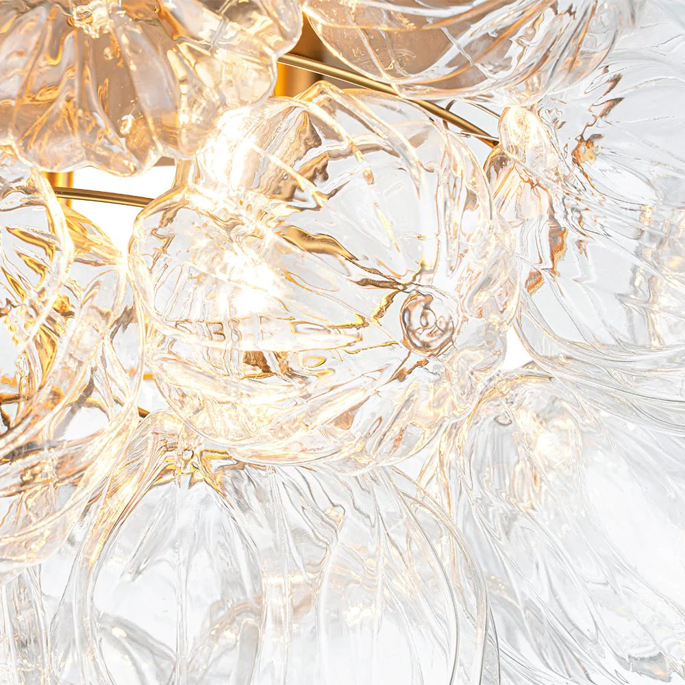 Cluster Sculpture Glass Bubble Round Semi Flush Chandelier - Image 17