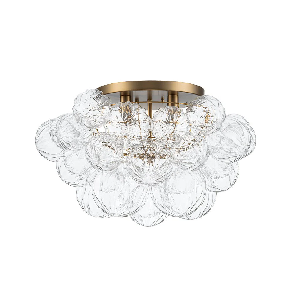 Cluster Sculpture Glass Bubble Round Semi Flush Chandelier - Image 6