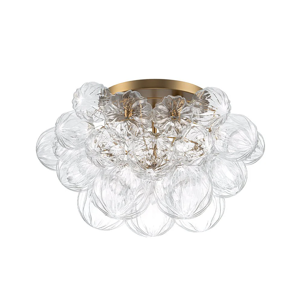 Cluster Sculpture Glass Bubble Round Semi Flush Chandelier - Image 8
