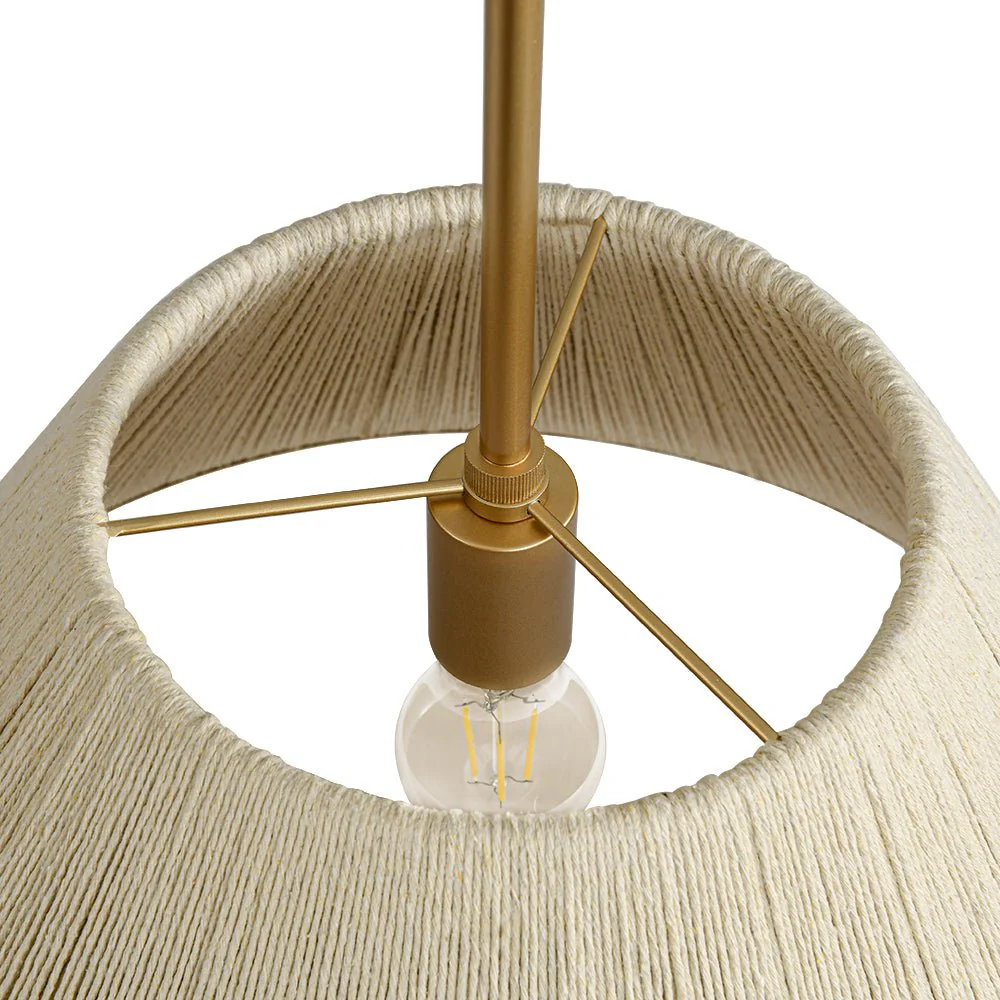 Brass Conical Woven Thread Cage Pendant Light - Image 10