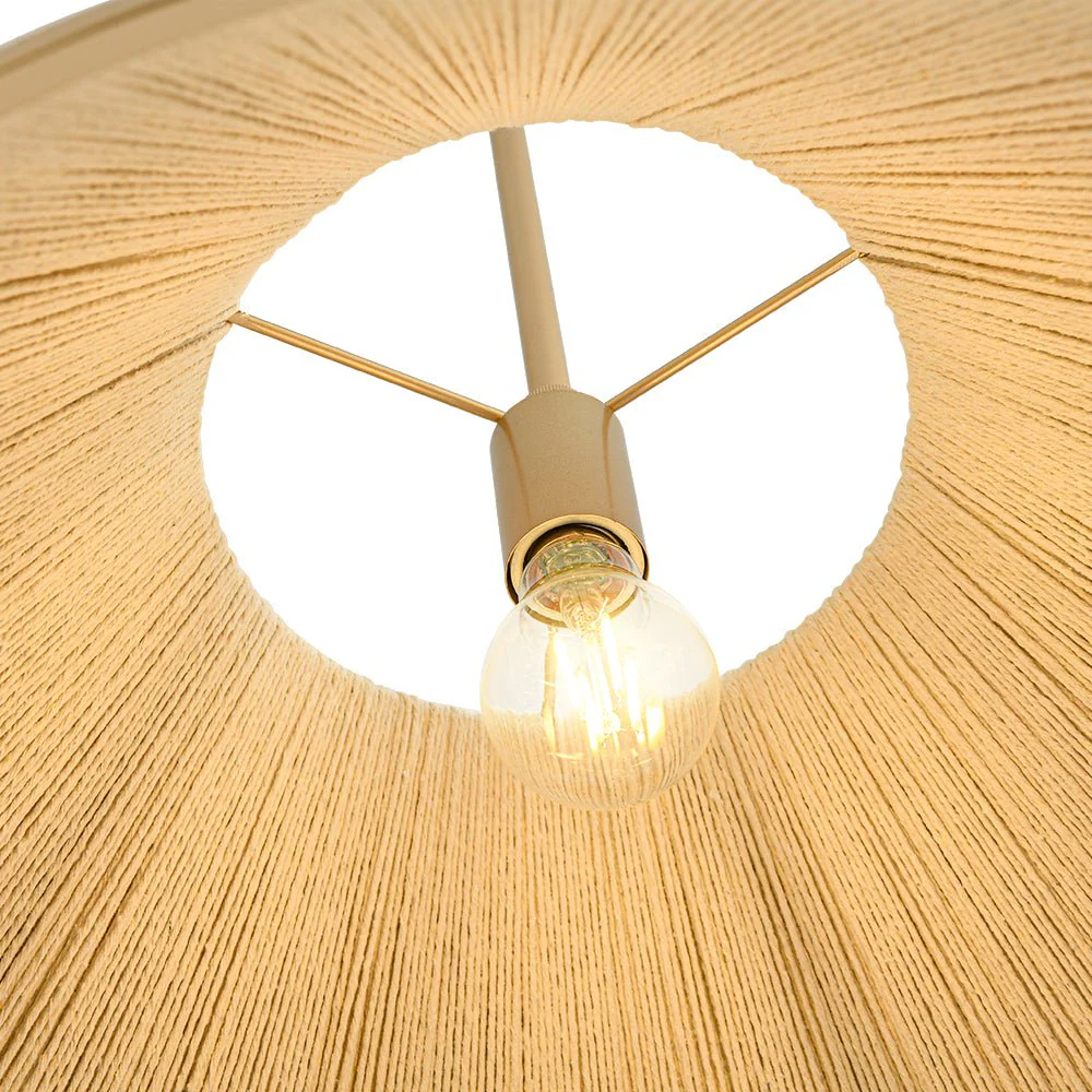 Brass Conical Woven Thread Cage Pendant Light - Image 11