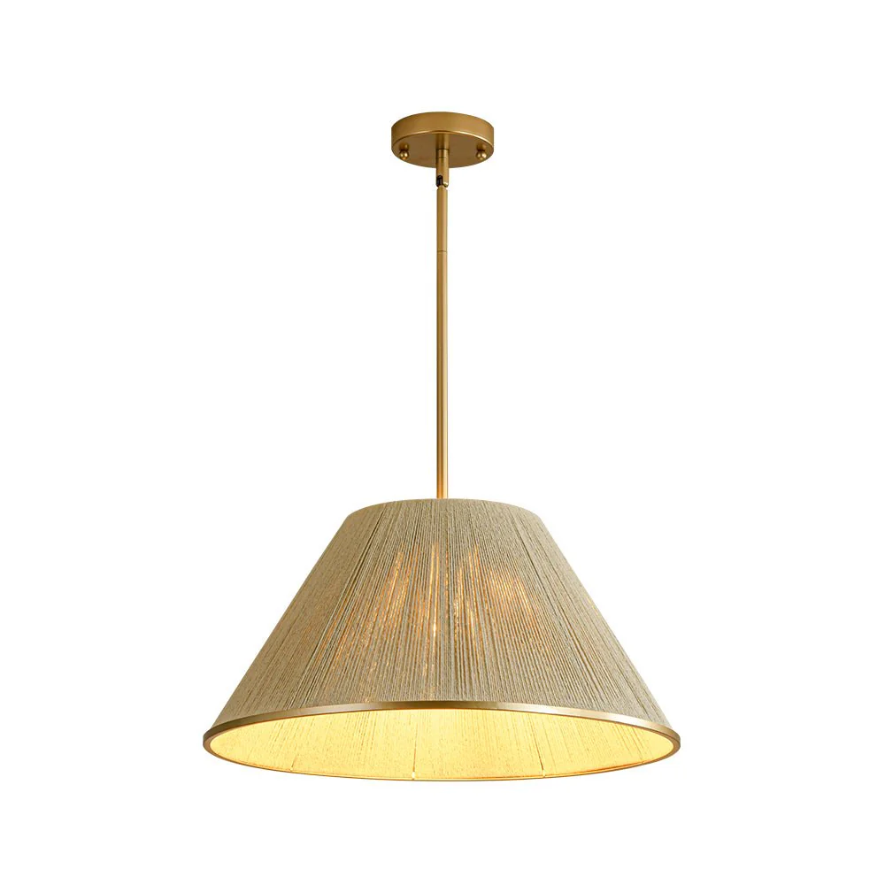 Brass Conical Woven Thread Cage Pendant Light - Image 3