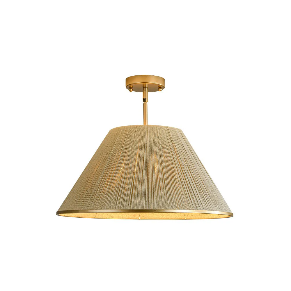 Brass Conical Woven Thread Cage Pendant Light - Image 4