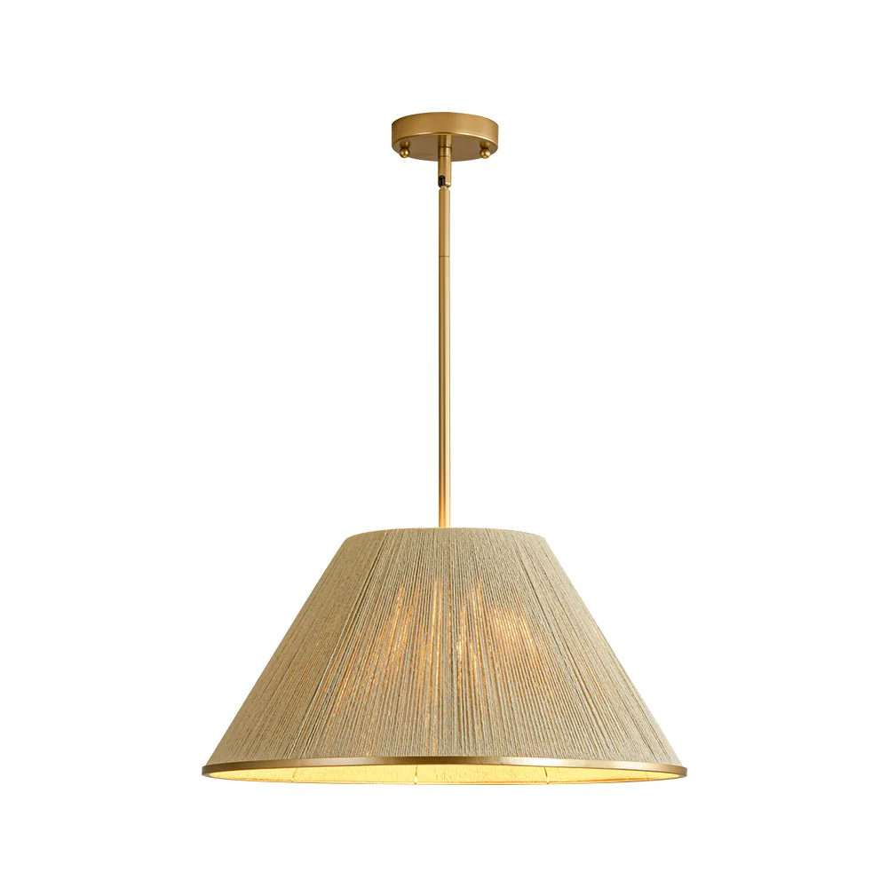 Brass Conical Woven Thread Cage Pendant Light - Image 5