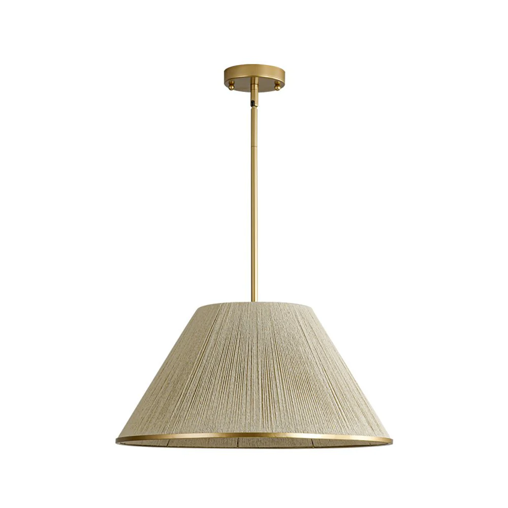 Brass Conical Woven Thread Cage Pendant Light - Image 6