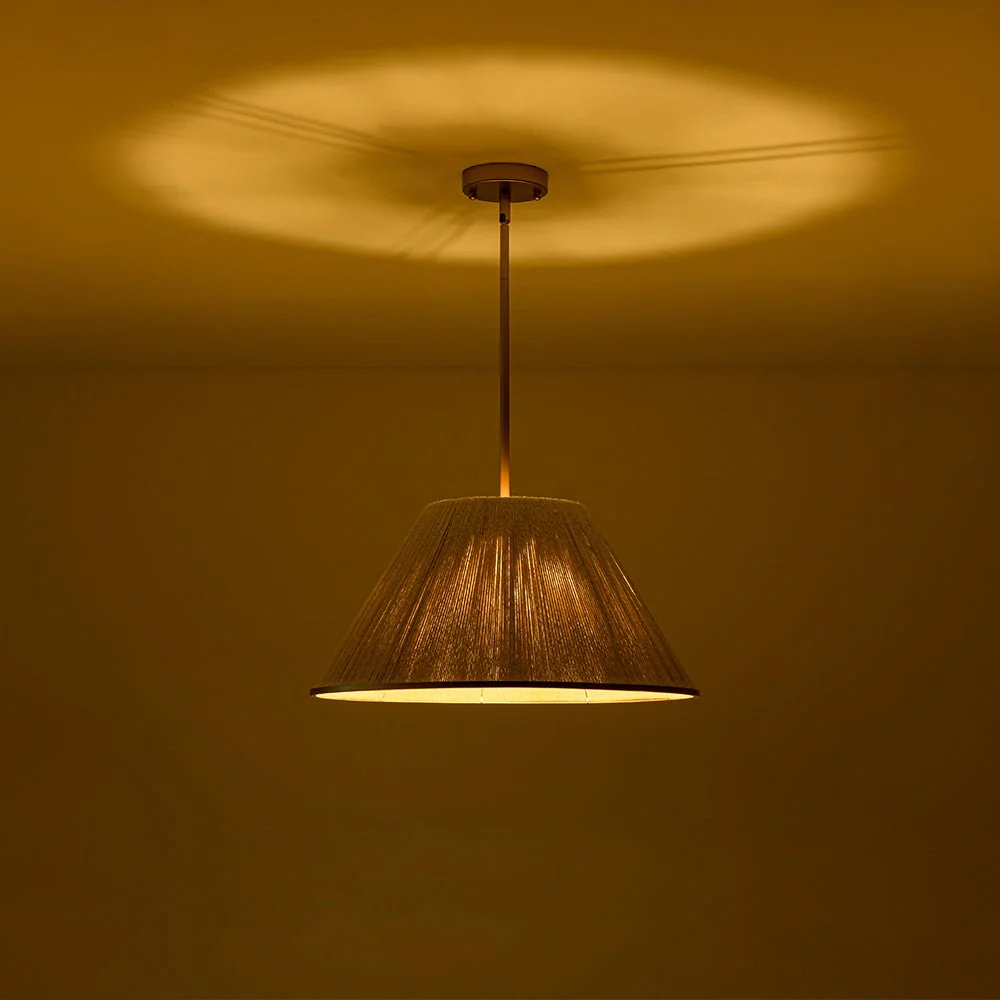 Brass Conical Woven Thread Cage Pendant Light - Image 7
