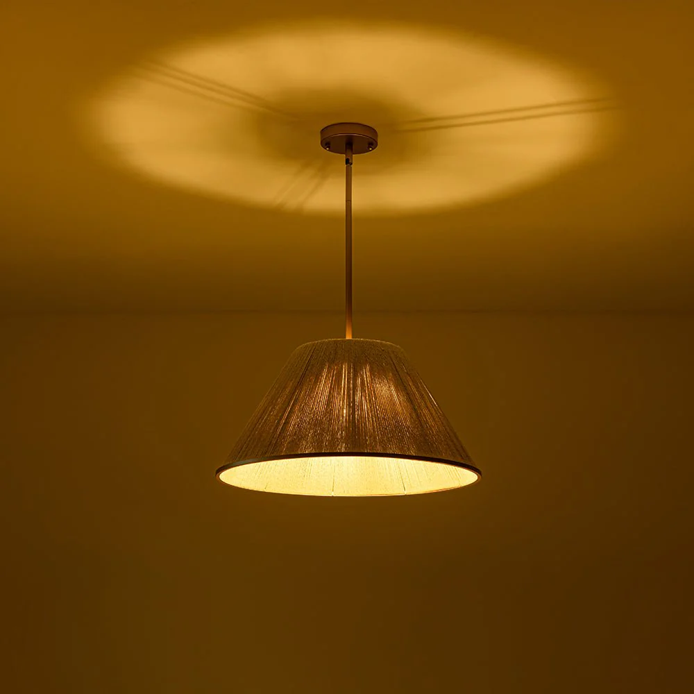 Brass Conical Woven Thread Cage Pendant Light - Image 8