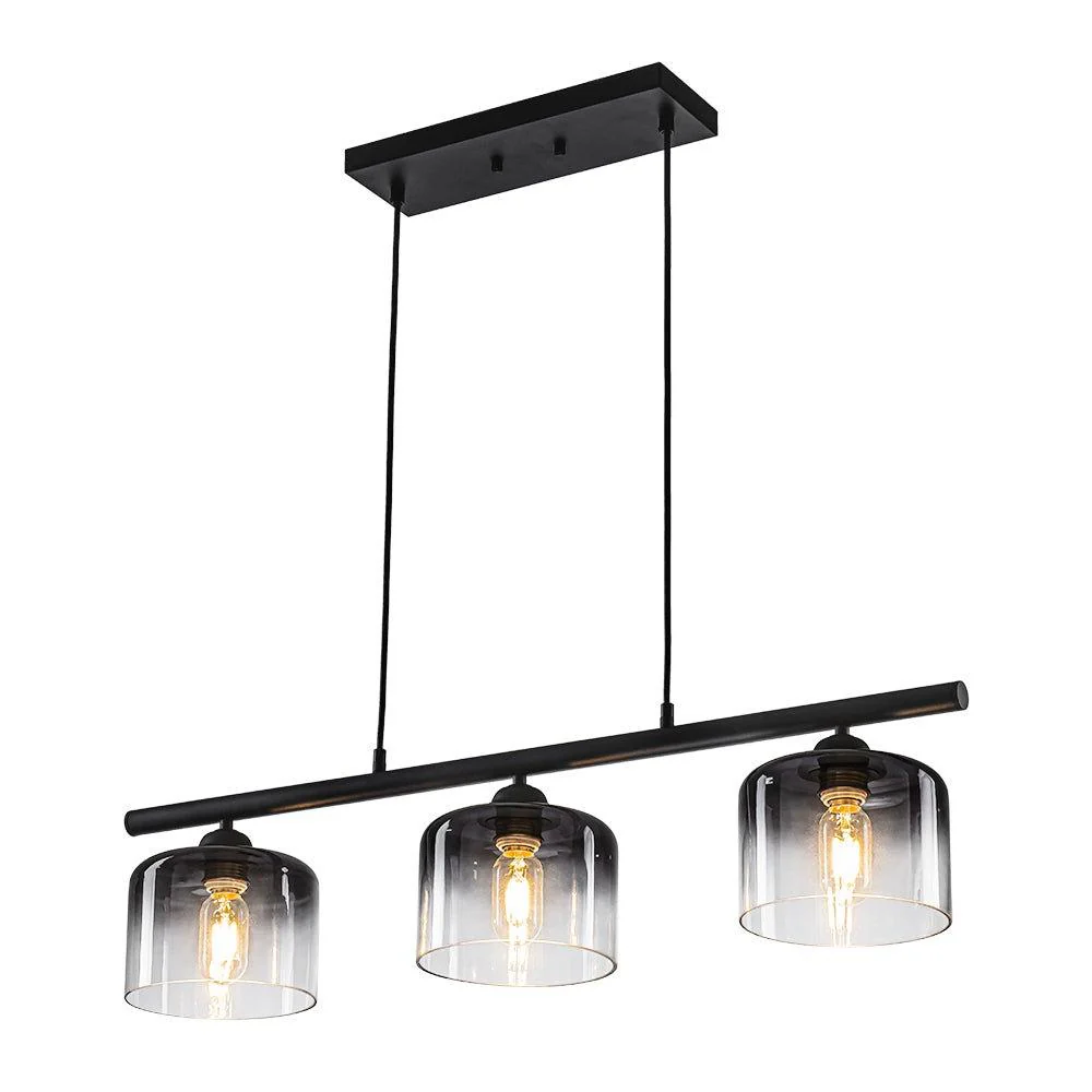 Contemporary 3-Light Gradual Smoked Glass Island Chandelier - Image 10
