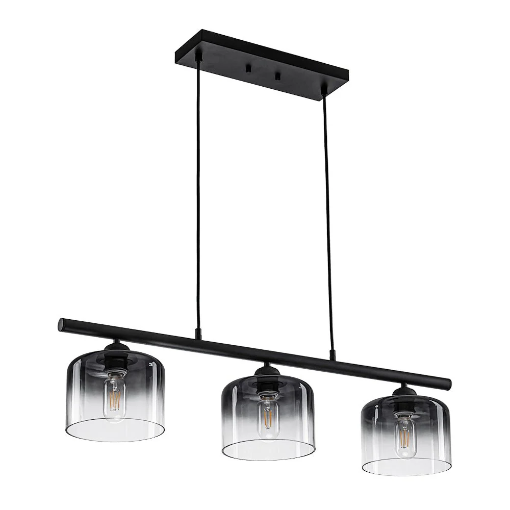 Contemporary 3-Light Gradual Smoked Glass Island Chandelier - Image 11