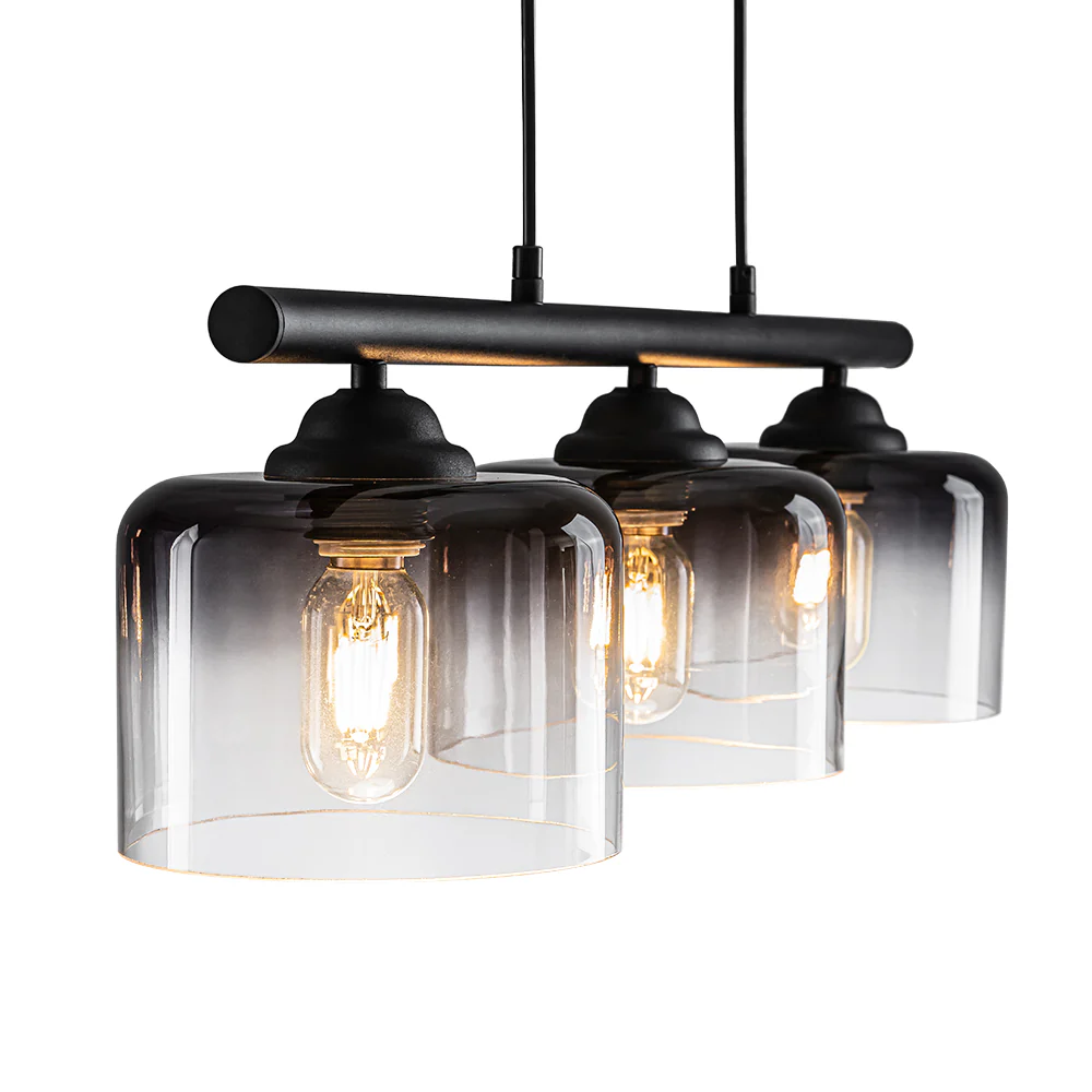 Contemporary 3-Light Gradual Smoked Glass Island Chandelier - Image 15