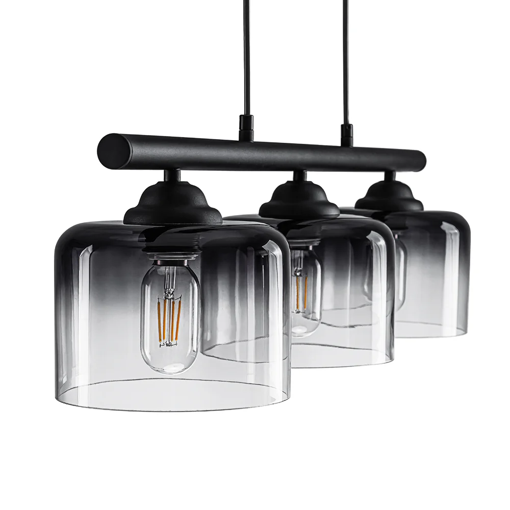 Contemporary 3-Light Gradual Smoked Glass Island Chandelier - Image 16