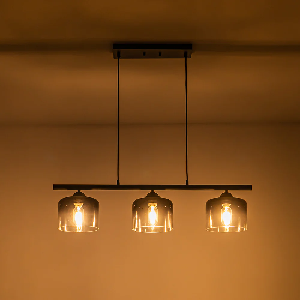 Contemporary 3-Light Gradual Smoked Glass Island Chandelier - Image 19