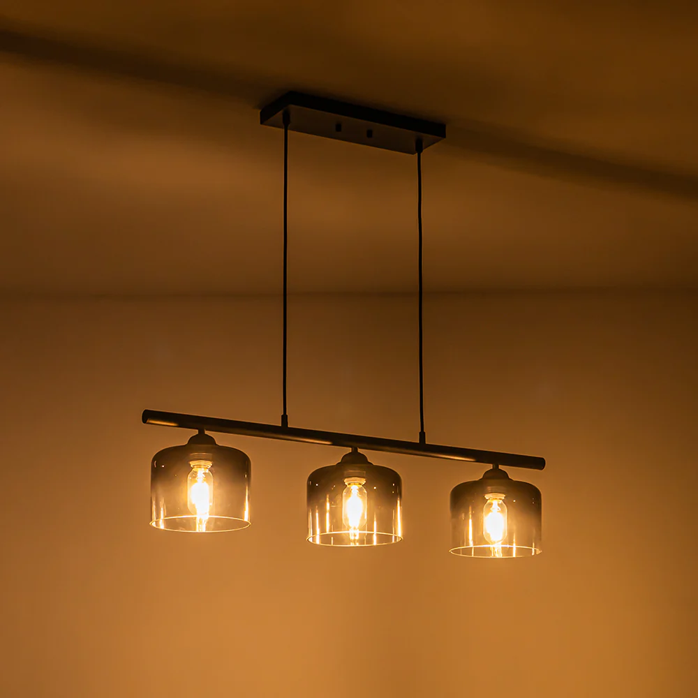Contemporary 3-Light Gradual Smoked Glass Island Chandelier - Image 20