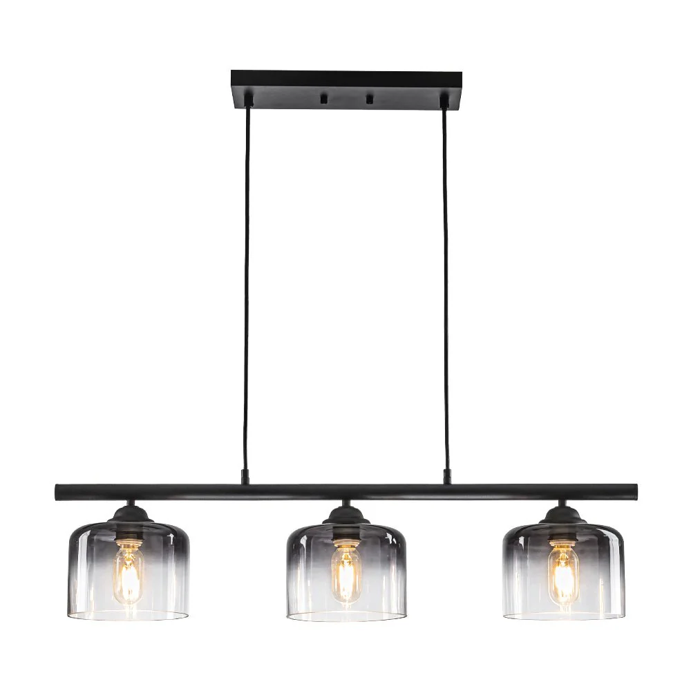 Contemporary 3-Light Gradual Smoked Glass Island Chandelier - Image 5