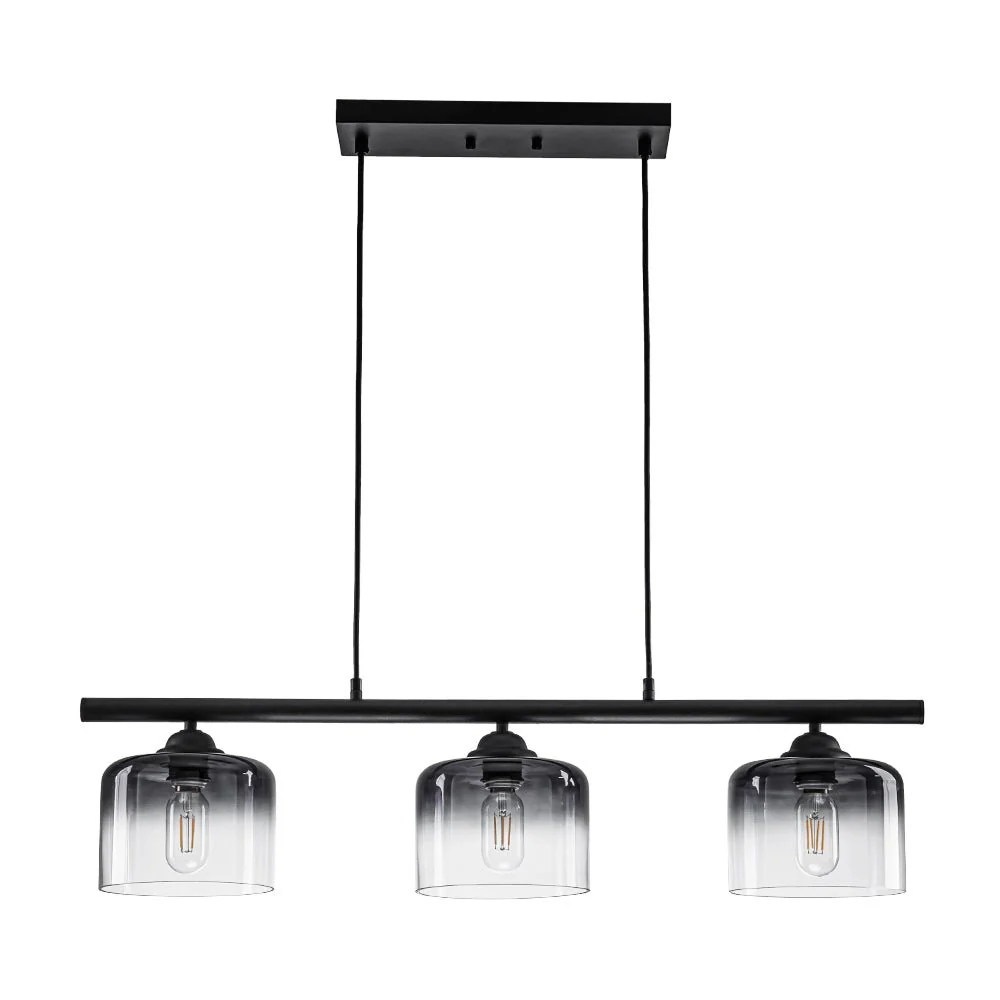 Contemporary 3-Light Gradual Smoked Glass Island Chandelier - Image 6