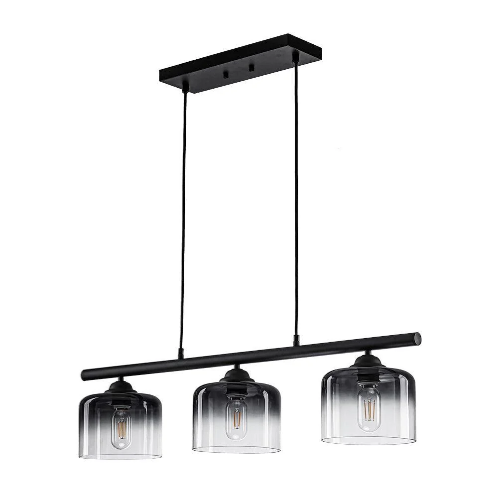 Contemporary 3-Light Gradual Smoked Glass Island Chandelier - Image 9