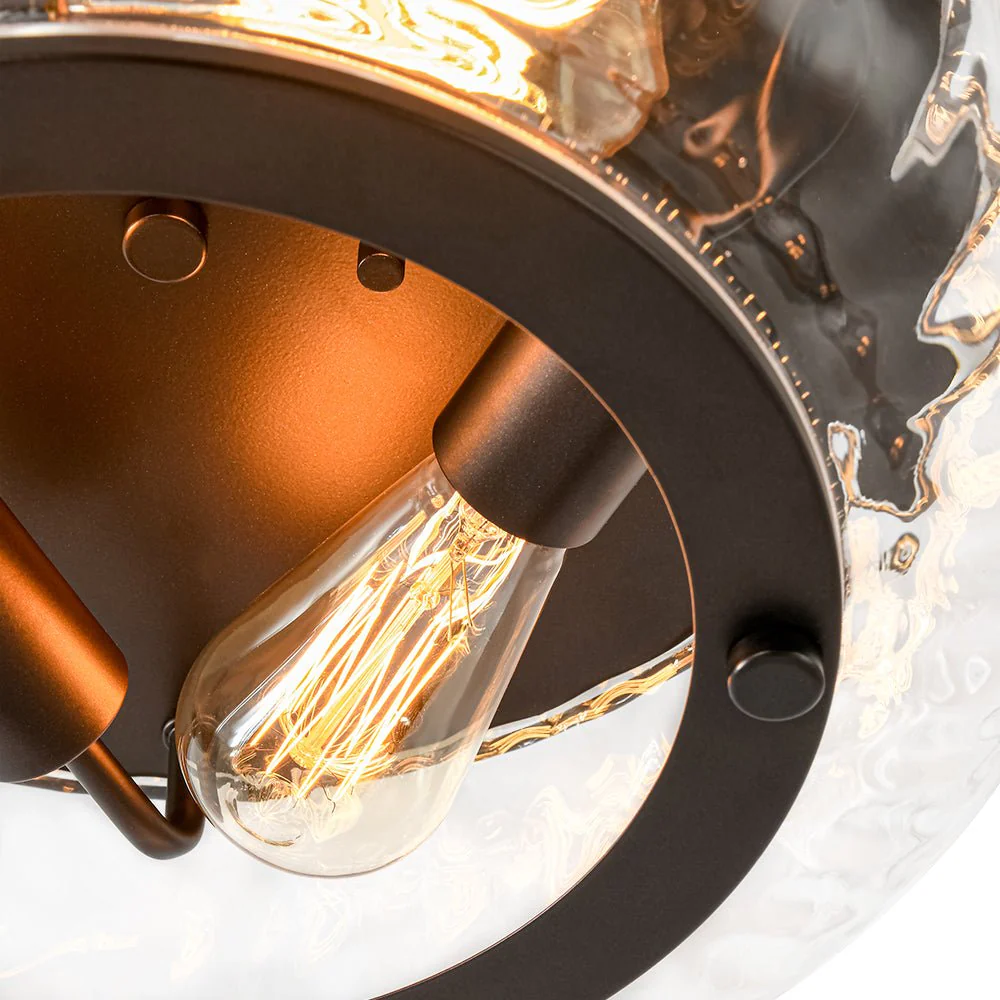 Contemporary Clear Striped Glass Round Flush Mount Light - Image 13