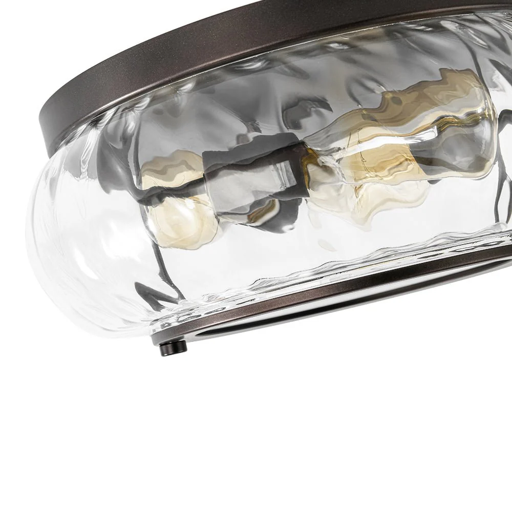 Contemporary Clear Striped Glass Round Flush Mount Light - Image 17