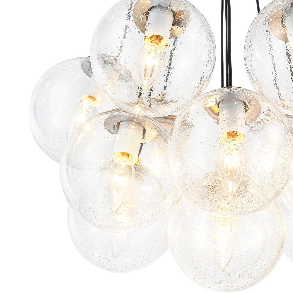 Contemporary Cluster Seeded Glass Globe Bubble Chandelier - Image 12