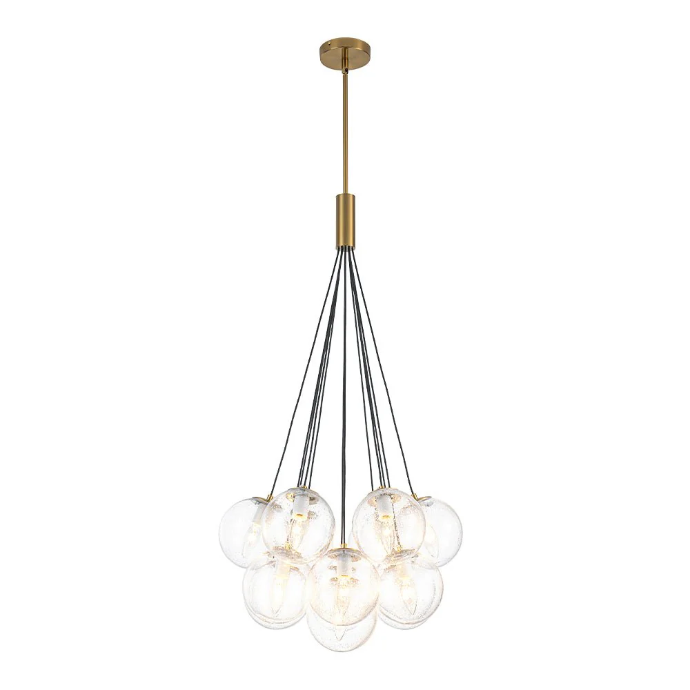 Contemporary Cluster Seeded Glass Globe Bubble Chandelier - Image 3
