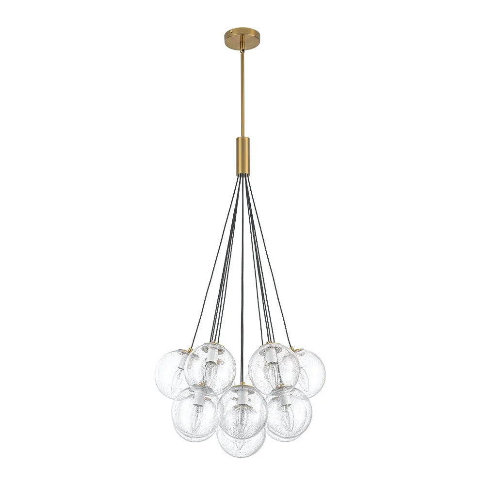 Contemporary Cluster Seeded Glass Globe Bubble Chandelier - Image 4