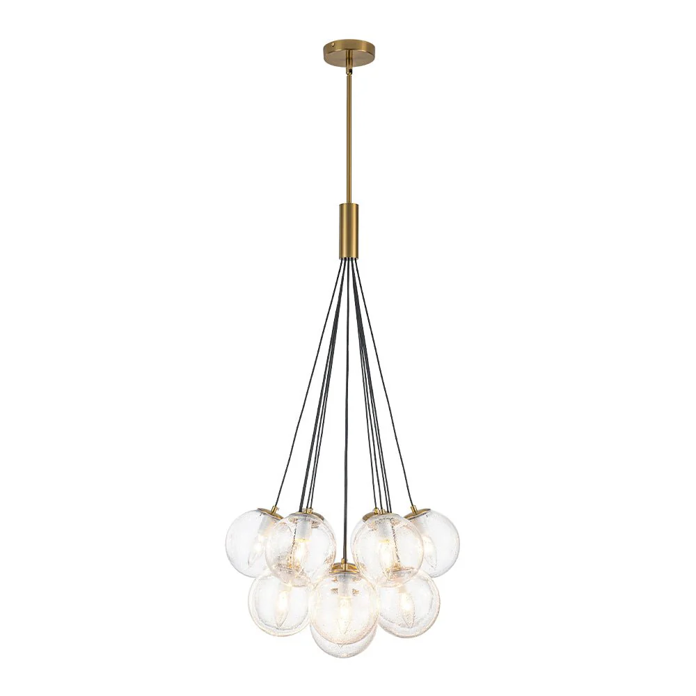 Contemporary Cluster Seeded Glass Globe Bubble Chandelier - Image 5