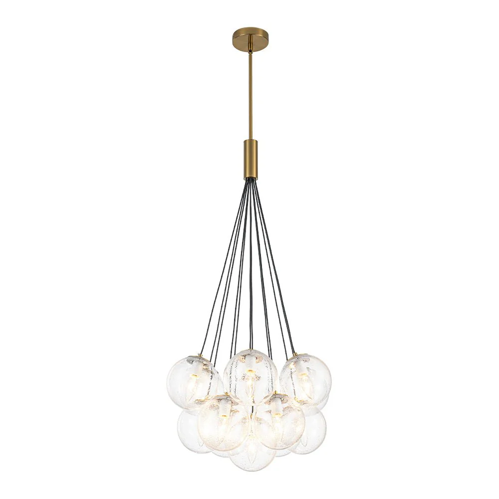 Contemporary Cluster Seeded Glass Globe Bubble Chandelier - Image 6